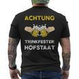 Schützenfest Achtung Trinkfest Hofstaat German Langu T-Shirt mit Rückendruck
