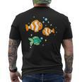 Unterwasserwelt Mit Fischen Und Meerestieren T-Shirt mit Rückendruck
