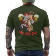 Betrunkener Weihnachtsmann Mit Rudolf Dem Rentier Xmas T-Shirt mit Rückendruck