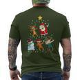 Dabbing Santa Elf Santa Reindeer Xmas Short Sleeve Black T-Shirt mit Rückendruck