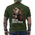 Metal Christmas Christmas Santa Guitar T-Shirt mit Rückendruck
