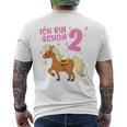 Children's Ich Bin Schon 2 Pferd Zwei Jahre Pony 2 Geburtstag T-Shirt mit Rückendruck