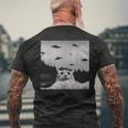 Alien Ufo Cat T-Shirt mit Rückendruck Geschenke für alte Männer