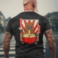 Capybara Rodent Mammals Water Pig Kawaii Ramen T-Shirt mit Rückendruck Geschenke für alte Männer