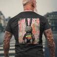 Cyberpunk Rabbit Japanese Futuristic Rabbit Samurei T-Shirt mit Rückendruck Geschenke für alte Männer
