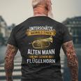 Flugelhorn Alter Mann Flugelhornist Instrument T-Shirt mit Rückendruck Geschenke für alte Männer
