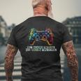 Gamer Zum Zocken Geboren Zur Schule Gezwungen T-Shirt mit Rückendruck Geschenke für alte Männer