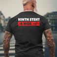 Hinterten Steht A Wos Dialekt Bavarian T-Shirt mit Rückendruck Geschenke für alte Männer