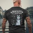 Siberian Husky Dog Holder Anatomy Dog T-Shirt mit Rückendruck Geschenke für alte Männer