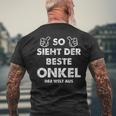 So Sieht Der Beste Onkel Der Welt German Langu T-Shirt mit Rückendruck Geschenke für alte Männer