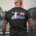 Handball Hrvatska Croatia T-Shirt mit Rückendruck Geschenke für alte Männer