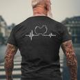 Heartbeat Spitz Zwergspitz Pomeranian Dog Ecg T-Shirt mit Rückendruck Geschenke für alte Männer