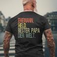 Held Beste Papa Der Welt Help S T-Shirt mit Rückendruck Geschenke für alte Männer
