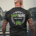 Hopfnung Nie Aufgeben Hoptimist Lustige Bier Spruch Geschenk T-Shirt mit Rückendruck Geschenke für alte Männer