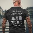 Ich Hasse Menschen Steine Sind Ok I Black T-Shirt mit Rückendruck Geschenke für alte Männer