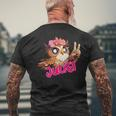 Juliet Schöner Mädchen Name Mit Niedlicher Eule T-Shirt mit Rückendruck Geschenke für alte Männer