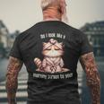 Katze Kein Morgenmensch T-Shirt mit Rückendruck Geschenke für alte Männer