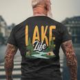 Lake Life Angeln Bootfahren Segeln Lustig Outdoor T-Shirt mit Rückendruck Geschenke für alte Männer