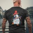 Lustiger Pinguin Weihnachten Dabbing Black T-Shirt mit Rückendruck Geschenke für alte Männer