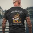 Nicht Ansprechen Vor Dem Ersten Kaffee Eule Morgenmuffel German T-Shirt mit Rückendruck Geschenke für alte Männer