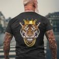 Oldschool Hip Hop Origami Tiger King Jungle Rap Dance T-Shirt mit Rückendruck Geschenke für alte Männer