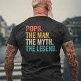 Pops Der Mann Der Mythos Die Legende Popsatertags-Vintage T-Shirt mit Rückendruck Geschenke für alte Männer