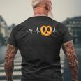 Pretzel Heartbeat Pretzel T-Shirt mit Rückendruck Geschenke für alte Männer