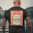 Retro Kawaii Cat Kitten Ramen Japanese Kitchen Culture T-Shirt mit Rückendruck Geschenke für alte Männer