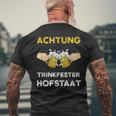 Schützenfest Achtung Trinkfest Hofstaat German Langu T-Shirt mit Rückendruck Geschenke für alte Männer
