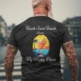 Schwarzer Sandstrand Alaska Mein Glücklicher Ort T-Shirt mit Rückendruck Geschenke für alte Männer