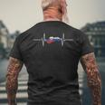 Slovakia Slovakia Heartbeat Ecg Vintage Flag Slovakia T-Shirt mit Rückendruck Geschenke für alte Männer