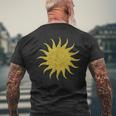 Sun Solar System Golden Retro Symbol T-Shirt mit Rückendruck Geschenke für alte Männer