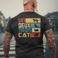 Un Deux Trois Cat French Word Game Cat T-Shirt mit Rückendruck Geschenke für alte Männer