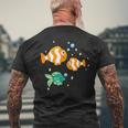 Unterwasserwelt Mit Fischen Und Meerestieren T-Shirt mit Rückendruck Geschenke für alte Männer
