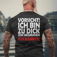 Vorsicht Zu Dick Zum Wegrennen Kurzärmliges Herren-T-Kurzärmliges Herren-T-Shirt, Lustiges Motiv Geschenke für alte Männer