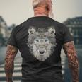 Wolf Polygon Dog T-Shirt mit Rückendruck Geschenke für alte Männer