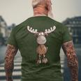 Crazy Elk I Deer Reindeer Fun Hunting Christmas Animal Motif T-Shirt mit Rückendruck Geschenke für alte Männer