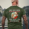 Ho Ho Hol Mir Mal Ein Bier Santa Christmas Black T-Shirt mit Rückendruck Geschenke für alte Männer