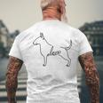 Bull Terrier Dogs Love Love Single Line T-Shirt mit Rückendruck Geschenke für alte Männer