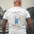 Cartoon Charakter Kurzärmliges Herren-T-Kurzärmliges Herren-T-Shirt für Kinder, Calvin Design mit Sternen & Glitzer Geschenke für alte Männer