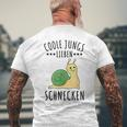 Coole Jungs Lieben Schnecken Geschenk T-Shirt mit Rückendruck Geschenke für alte Männer