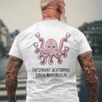 Fun Entspannt Achtarmig Einen Reinorgeln Tintenfisch Wein T-Shirt mit Rückendruck Geschenke für alte Männer