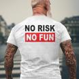 No Risk No Fun Sport Motivations T-Shirt mit Rückendruck Geschenke für alte Männer