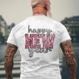 Silvester-Frohes Neues Jahr 2024-Party Blue T-Shirt mit Rückendruck Geschenke für alte Männer