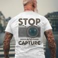 Stop And Capture Fotografen Lustige Fotografie T-Shirt mit Rückendruck Geschenke für alte Männer