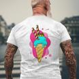 Summer Dessert Ice Cream Cone Waffle Ice Cream S T-Shirt mit Rückendruck Geschenke für alte Männer