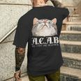 ACAB All Cats Are Beautiful Pets Animals Kitten Cats T-Shirt mit Rückendruck Geschenke für Ihn
