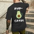 Avo-Cato Cat Avocado Meow Cat T-Shirt mit Rückendruck Geschenke für Ihn