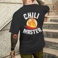 Chili Master Chilli Scharf Essen Geschenk Scoville Pepperoni T-Shirt mit Rückendruck Geschenke für Ihn