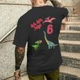 Dinosaurier Kinder Geburtstagsshirt 'Ich bin jetzt 6 Jahre alt' Kurzärmliges Herren-T-Shirt Geschenke für Ihn